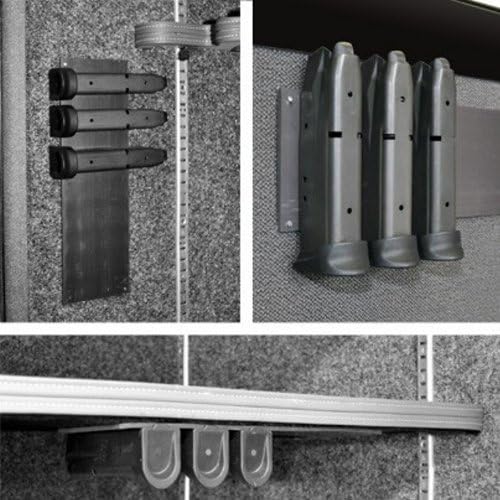 Gun Storage Solutions Magazine Holder - Safe Mag Storage Solution, Desk and Gun Locker Organizer Accessories Mount, Strong Magnet Bar, Gun Rack