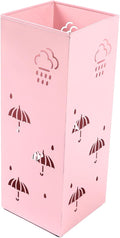 GLOGLOW Nan Metal Umbrella Stand, Carbon Steel, Stylish and Durable Umbrella Holder Bin for Entryway, Home, Office Spaces with 42x16x16cm Ornament (Pink)