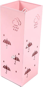 GLOGLOW Nan Metal Umbrella Stand, Carbon Steel, Stylish and Durable Umbrella Holder Bin for Entryway, Home, Office Spaces with 42x16x16cm Ornament (Pink)
