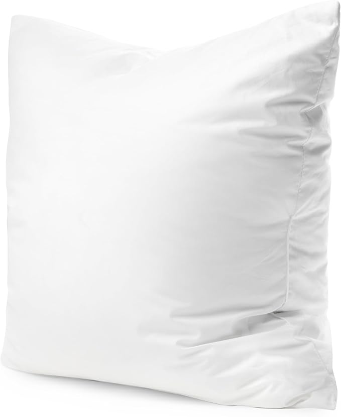 Continental Bedding Throw Pillow Inserts - 24x24, 80% White Goose Down & 20% Feather Fill - Soft Decorative Euro Pillows for Couch, Bed, Sofa & Living Room - Luxurious Comfort & Support