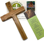 Olive Wood Wall Cross from Bethlehem, Wall Hanging Wooden Cross, confirmation cross gift, Baptism Gifts, Holy Wall cross, Hand Made religious décor Cross From the Holy Land (Medium Cross 6.2" x 4.2")