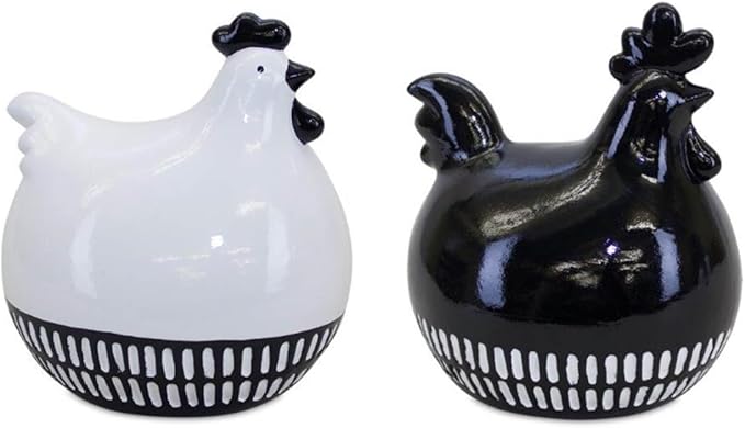 Melrose Modern Home Decorative Chicken (Set of 2) 7.25" L x 8" H Terra Cotta