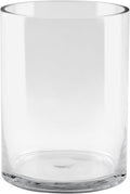6" Wide 8" High Large Hand Blown Sturdy Clear Cylinder Glass Vase, Centerpiece Flower Vase for Rose, Tulip, Boquets, Hurricane Candle Holder (1, 6"x8")