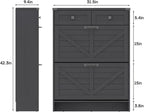 Shoe Cabinet with 2 Flip Drawers & 2 Drawers,Farmhouse Shoe Storage Cabinet for Entryway,Slim Freestanding Narrow Organizer Rack for Front Door Entrance,Black
