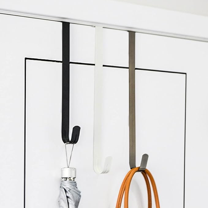 10" Wreath Hanger, Metal Hooks for Front Door Christmas Decoration, Over The Door Hooks Black