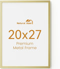 20x27 Aluminum Metal Picture Frame,Tempered Glass Gold Photo Frame 20x27 for Family Photo,Posters,Art,Document to Wall Mount Horizontally or Vertically