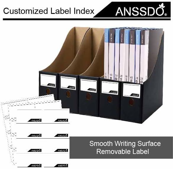 ANSSDO 12 Pack Black Cardboard Magazine Holder Premium Magazine File Holder Magazine Organizer, Magazine Storage Box, Large Volume Magazine File Organizer as Book Bins or Folder Holder for Desk
