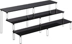 HENABLE Black 14.8 IN Large Acrylic Perfume Organizer Stand, Clear Display Risers for Perfume, Cologne, Cosmetic, Skincare, Funko POP, Dessert Display, Cupcake Stand Holder