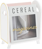 Khen Acrylic Magazine Rack Holder & Gold Trim - 12.40" x 10" x 4.49" - Crystal Lucite Clear - Shatterproof - Open Top - Space Saver - For Magazines, Publications, Office Desk, Reception, Waiting Room