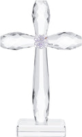YWHL Crystal Standing Cross Decor, Religious Easter Gifts for Women Men, Handmade Glass Holy Cross Collectible Figurines for Home Decoration, Christmas Decoration for Pary