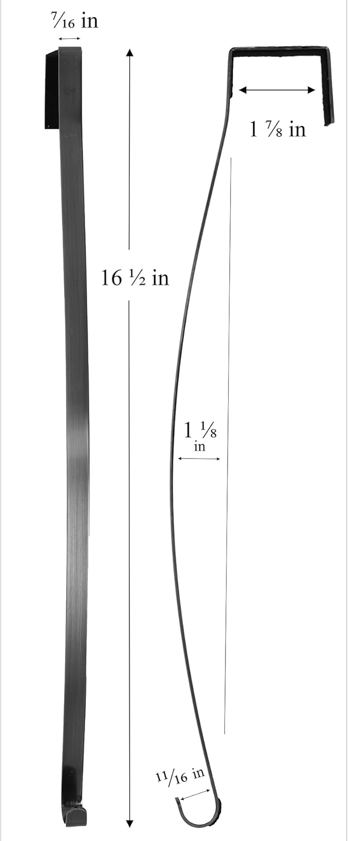 Haute Decor HighProfile Curved Wreath Hanger (Brushed Nickel) - Strong Metal Over The Door Wreath Holder Hook for Doors with Raised Features and Trim