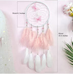 Pink Butterfly Dream Catcher Wall Decor, Girls DreamCatchers Wall Hanging Ornaments for Bedroom Home Decor Festival Gift