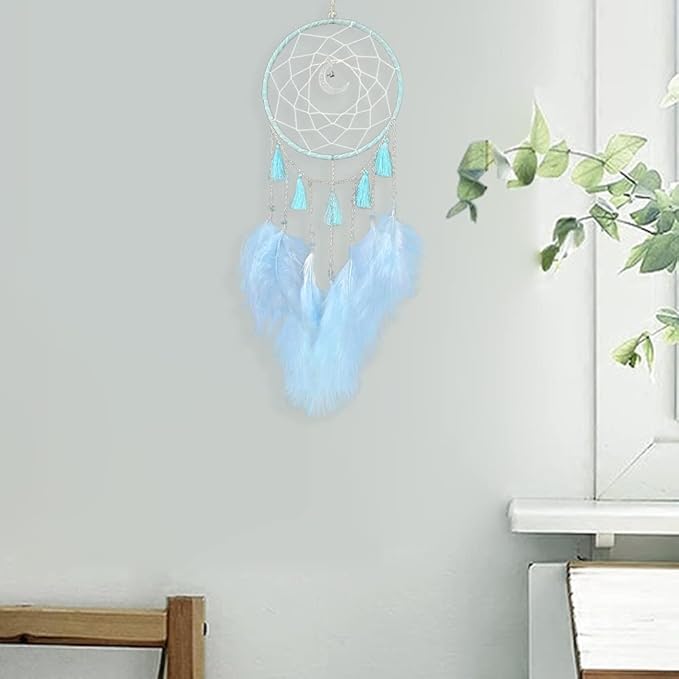 Dream Catchers Blue Dream Catcher Wall Decor for Bedroom Kids Girls Boys Birthday Gift Handmade Feather Hanging Ornaments
