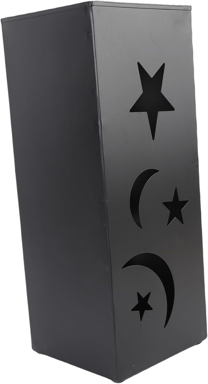 Brrnoo Metal Umbrella Holder with Star Moon Design, Tall Entryway Stand for Home Hotel, Large Capacity Storage Rack Organizer Bin