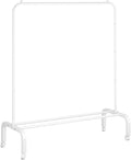 Rolling Clothes Rack Metal Clothing Rack with Wheels Garment Rack with Bottom Shelf for Hanging Clothes Shirts Jeans and Coats White