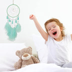 Dream Catchers Green Dream Catcher Wall Decor for Bedroom Kids Girls Boys Birthday Gift Handmade Feather Hanging Ornament