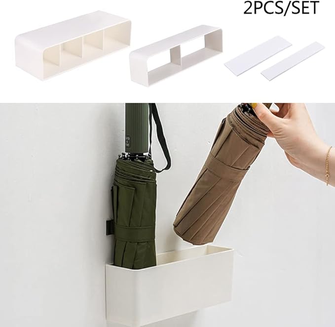 Umbrella Stand Holder, Umbrella Wall Mount Holder Indoor Umbrellas Holder Rack No Punching Required Storage Rack for Home Indoor (Color:White)