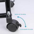 Fishat Black Simple Standard 2 Double Rod Clothing Metal Garment Rack for Hanging Clothes, Rolling Clothes Organizer with Mobile Lockable Wheels