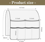 Couch Armrest Organizer Remote Control Holder Bedside Caddy with 6 Pockets, Non-Slip Armchair Caddy Sofa Armrest Organizer for Tv Remote Control, Magazine, Cell Phone, Dark Khaki