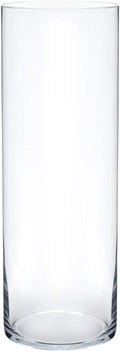 Royal Imports Flower Glass Vase Decorative Centerpiece for Home or Wedding - Cylinder Shape (4" Wide x 14" Tall, Clear)