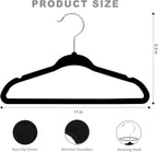 BAGAIL 50 Pack Kids Velvet Hangers 11 Inches Children's Clothes Hangers Non-Slip Baby Hangers for Infant/Toddler (Black)