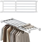 Hershii Tension Shelf Expandable Rod Closet System Heavy Duty Clothes Hanger Adjustable DIY Storage Organizer Freestanding Partitions Shoe Rack