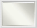 Amanti Art White Wall Mirror 34x44 Blanco White Rectangle Bathroom Mirror for Wall Decor Living Room, X-Large Modern Wood Frame, Hangs Horizonally and Vertically, Bathroom Decor, Beveled Edge