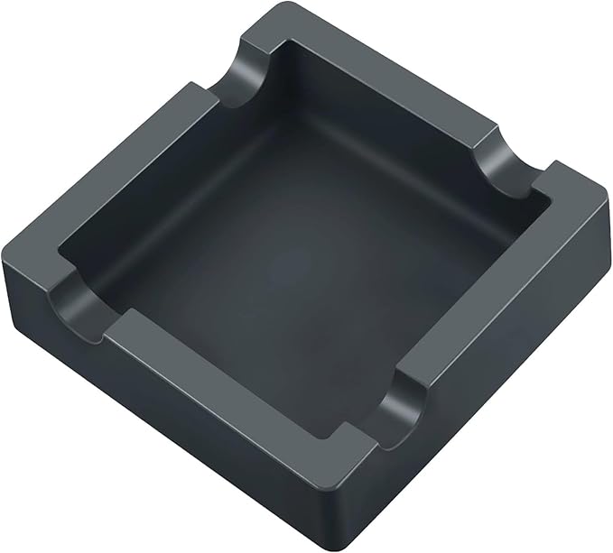 Cigar Ashtray,Silicone Outdoor Ashtray for Outside Patio Indoor,Large Cigar Rests Ash tray Outdoors,Unbreakable/Non-slip/Burn-resistant Ashtrays (Black)