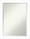Amanti Art White Wall Mirror 27x21 Basic White Narrow Rectangle Bathroom Mirror for Wall Decor Living Room, Medium Casual Wood Frame, Hangs Horizonally and Vertically, Bathroom Decor, Beveled Edge