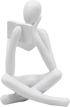 Jinkoozz Reading Women Statue, Thinker Sculptures, Abstract Art Ornament, Modern Aesthetic Figurine Decoration, Suitable for Home Living Room Bedroom Office Shelf Table Desk Bookshelf Decor