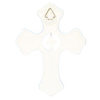 DEMDACO Bless This Child Wall Cross - Blessing Cross for Baby - Faith Nursery Decor - Gift for Newborn - Religious Christian Wall Hanging - Porcelain - Gift Box Packaging - Blue