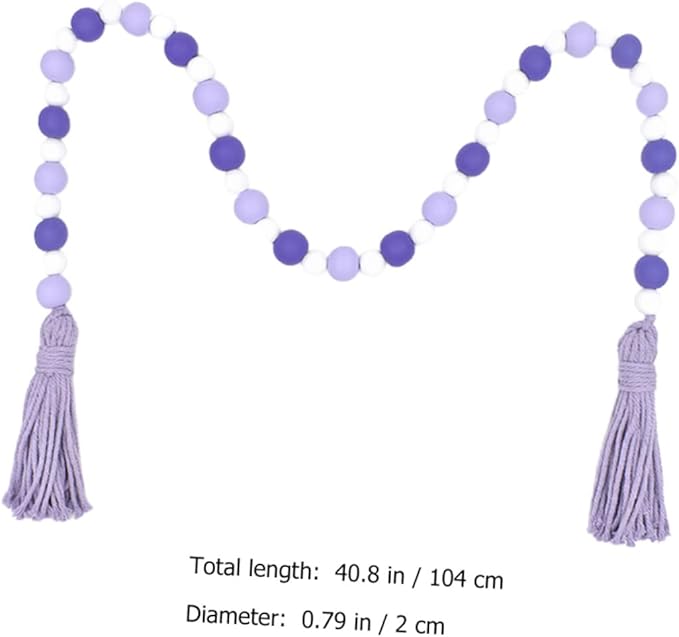PRETYZOOM Contemporary Tassel Decor Pendant Beaded Tassel for Home Wooden Beads String Hanging Decor Ornament