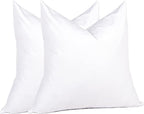 puredown® Natural Feather Down Throw Pillow Inserts 20 x 20 (Set of 2, White), Décor Pillow for Couch, Chairs, Office, Apartments