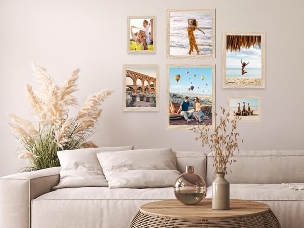 11x14 Picture Frame wooden set of 3, 11x14 mat to 8x10 Modern Style Wood Composite frames 11by14 Poster Fram Tempered Glass Photo Frames for Wall Art Prints for Home Decor
