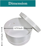 Sarah's Hat Boxes Classic White Hat Box – 8.75" x 4.5" (Dia. x Ht.) Handmade in USA – Odorless Non-Toxic Adhesive, Cording Handle – Premium Storage for Hats & Accessories