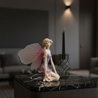 Comfy Hour Flower Fairy Figurine in Pastel Violet Dress, Whimsical Mythical Statue, Fairyland Collection Collectible for Home Office Shelves, Artisan Crafted Polyresin Desktop Accent, 1 Unit