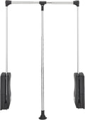 Rev-A-Shelf 21.5 to 26 Inch Pull Down Adjustable Side Mounted Closet Rod for Cabinets with Telescoping Handle and Hardware, Chrome, CPDR-1826
