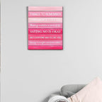Inspirational Pink Wall Art Decor, Preppy Motivational Room Sign, Pink Positive Canvas Posters Art Work for Home Office Bedroom Living Room Kitchen Bathroom (8 X 10 Inches, Framed)