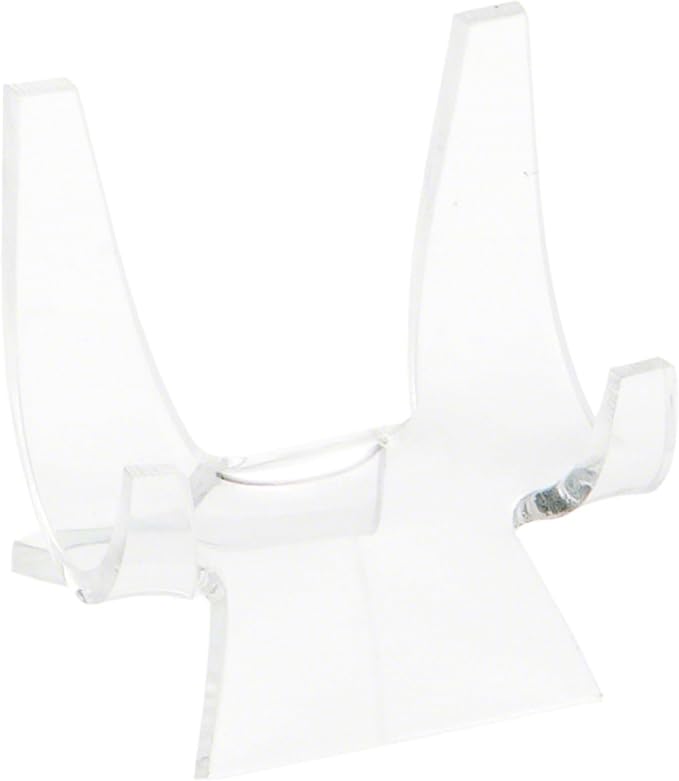 Plymor Clear Acrylic Double-Scoop Display Easel, 2.375" H x 2.25" W x 2.125" D (3 Pack)
