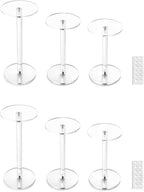 QWORK Round Acrylic Display Stand, 2 Sets Premium Clear Round Riser Stands
