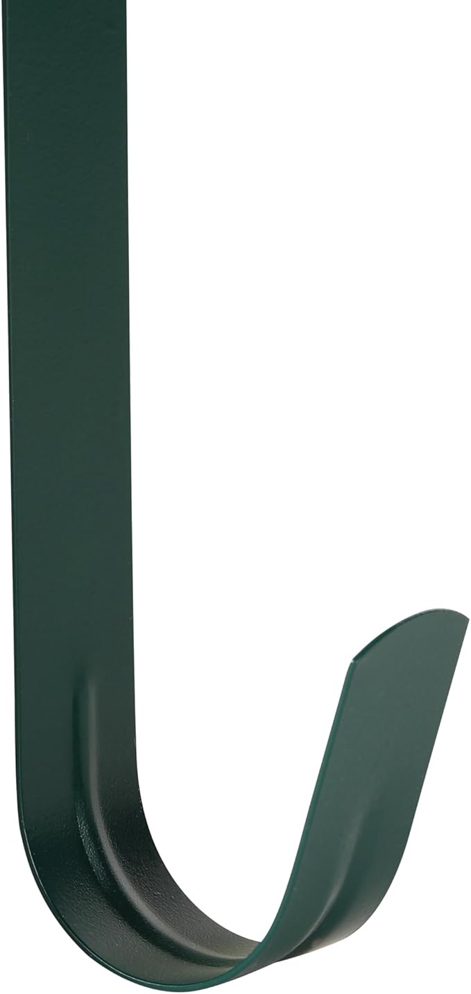 Wreath Hanger for Front Door, Slim Over The Door Hook, Easy to Use and Reusable Holiday Wreath Holder for Christmas, Thanksgiving, Halloween and Daily Décor (12" Green, 2)