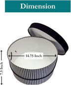 Sarah's Hat Boxes Classic Houndstooth Hat Box – 14.75" x 7.5" (Dia. x Ht.) Handmade in USA – Odorless Non-Toxic Adhesive, Cording Handle – Premium Storage for Hats & Accessories