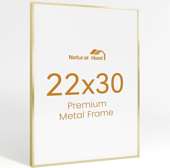 22x30 Aluminum Metal Picture Frame,Tempered Glass Gold Photo Frame 22x30 for Family Photo,Posters,Art,Document to Wall Mount Horizontally or Vertically