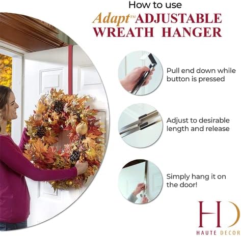 Haute Decor Adjustable Length Wreath Hanger - 20 Lb. Capacity