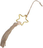 Versatile Wood Bead Jute Rope Tassel Elegant Hanging Ornament for Warm Ambiance Decoration 5pcs