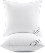 MIULEE 24x24 Inch Pillows Inserts, Pack of 2 Down Alternative Virgin Filling Comfy Support Throw Pillows for Sofa Couch Bed