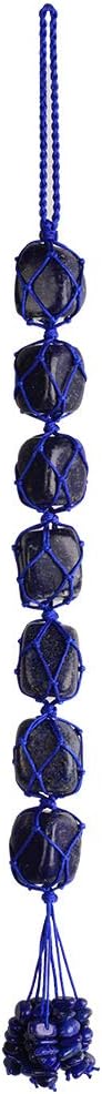 Handmade Natural Lapis Lazuli Crystal Car Hanging Ornaments for Home Decoration Feng Shui Ornament Yoga Meditation Car Decoration Tumbled Palm Stones