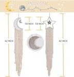 Dream Catchers, Star Moon Dream Catcher with Lights- Macrame Dreamcatcher Bedroom Wall Decor, Girls Room Decor Teenager, Dream Catcher for Girls Boys Adults Mom, Dream Catchers Boho Bedroom Decoration