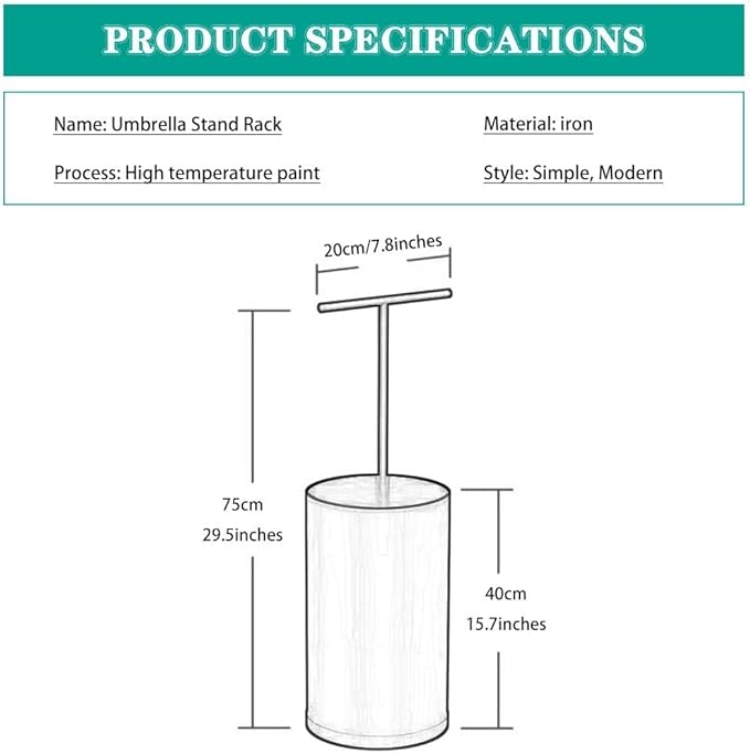 Compact Umbrella Stand for Home, Modern Design Umbrella Holder with Handle, Stylish Indoor Umbrella Storage Bucket - Beige Color, Space-Saving Umbrella Organizer