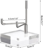 Hipiwe Adjustable Metal Arms Display Stand Easel with Acrylic Base Small Display Easel Holder for Fossil Coral Geodes Rock Mineral Agate Crystals Seashell and Small Collectibles, 2x2x3.1 inch